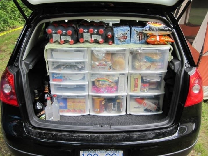 21. If you're sleeping in a tent and not your car, clear drawers = an easy-access car pantry.