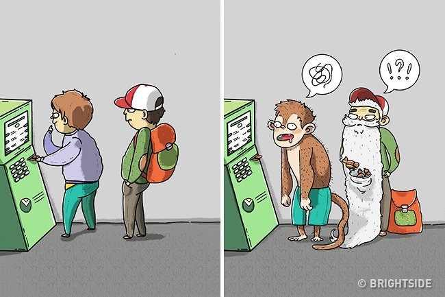 #3- When you’re waiting in line to use the cash machine