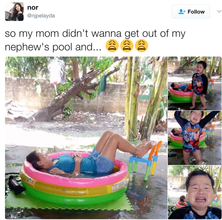 4. This mom who wanted the pool all to herself.
