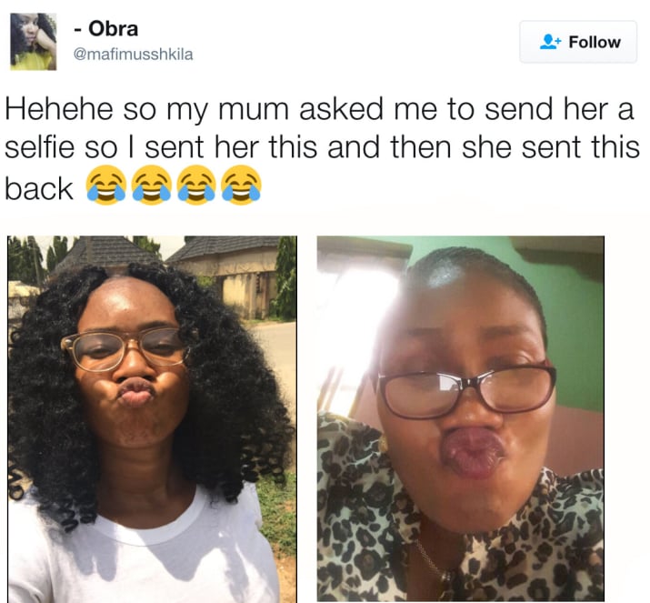 2. This mom who knows how to serve a selfie right back.