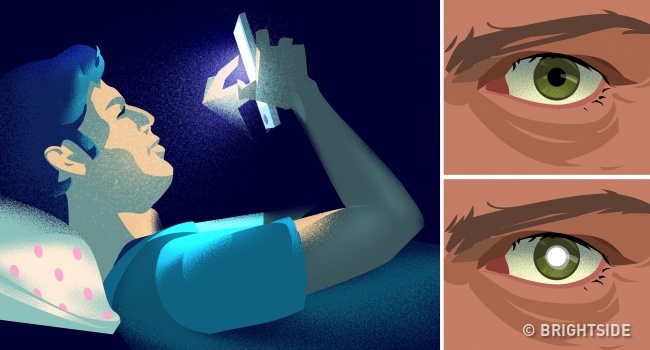 Using a smartphone before going to bed