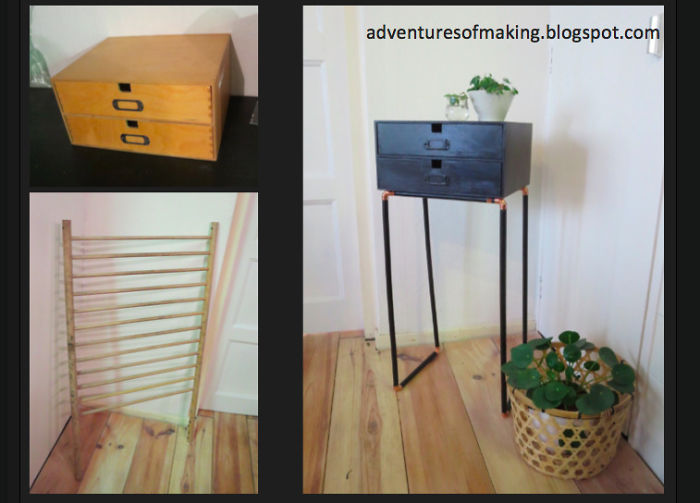 Fancy Side Tables Are Expensive.... So I Made From An Old Desk Organizer And The Side Of A Playpen