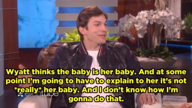 Recently, Ashton Kutcher stopped by Ellen to charm us with his good looks and funny jokes about dad stuff.