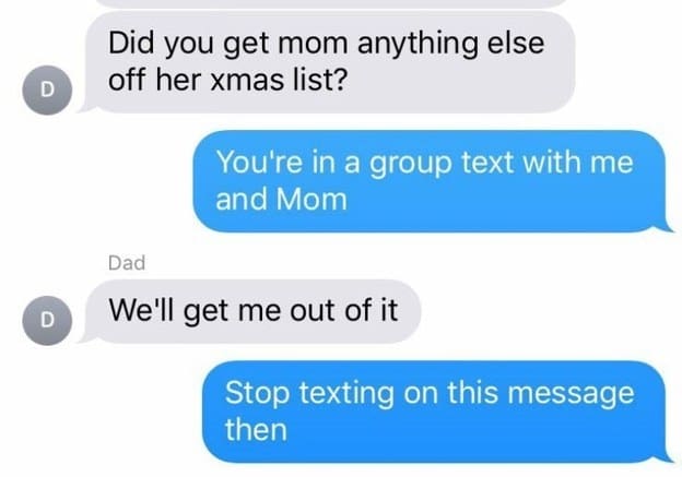 9. This dad who just doesn't understand group texts.