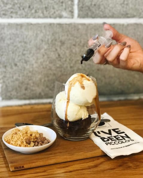 18. When espresso shots were served in syringes over ice cream with a side of cookie crumbs.