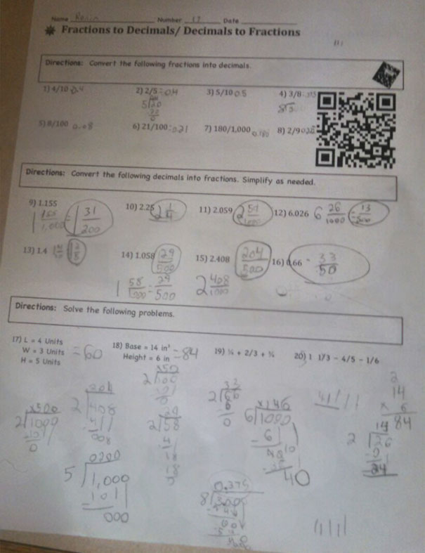#3 My Son's Homework Has A Barcode That When Scanned Takes Him To An Instructional Youtube Video Posted By His Teacher Related To The Lesson