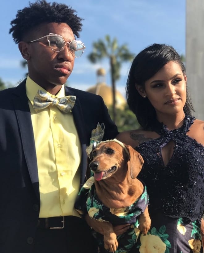 Before the prom on Saturday, Brenda took photos with her date AND her pup.