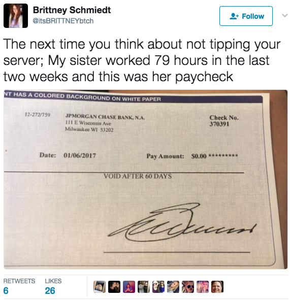 1. You work your ass off for a crappy paycheck.